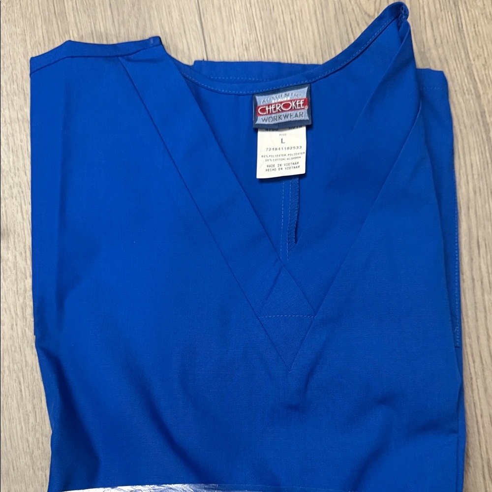 Cherokee Workwear Royal Blue Scrub Top